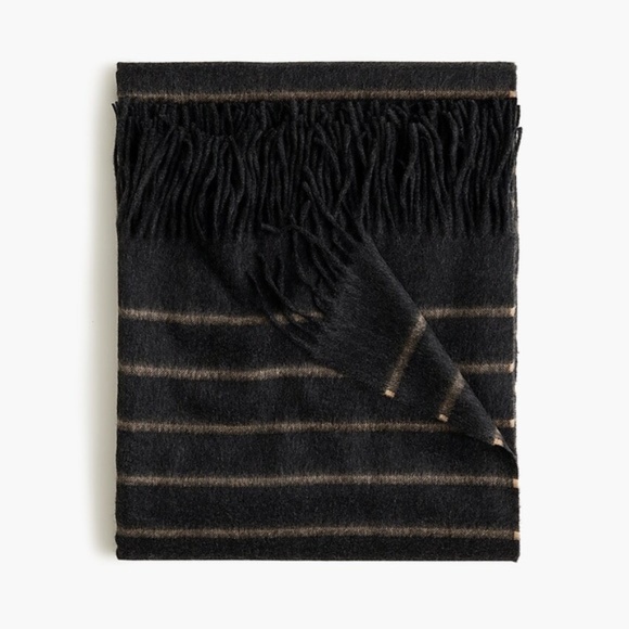 J. Crew Bedding J Crew 0 Cashmere Striped Throw Blanket Gray Poshmark
